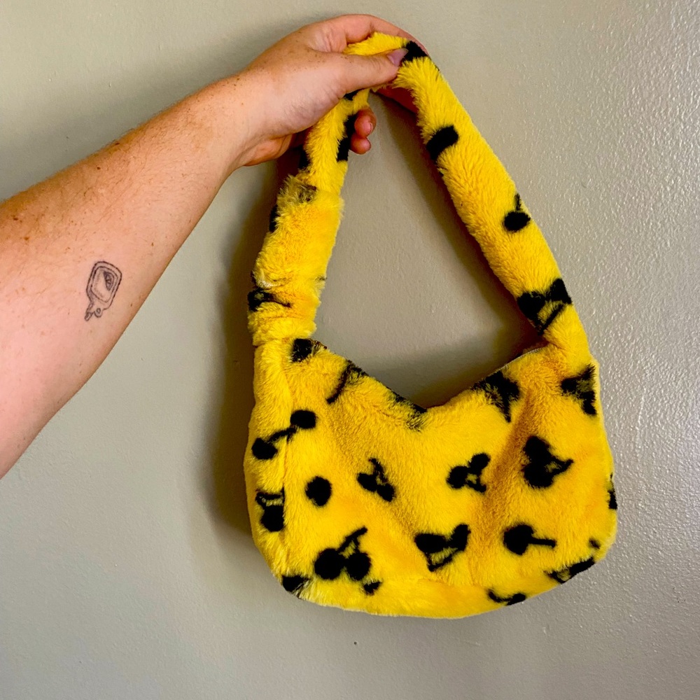 SHEIN fluffy cherry print purse